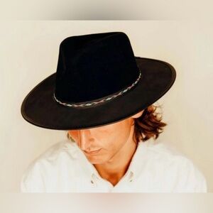 Bushwick Traveller Hat Wool and Black Leather Size Medium American Hat Makers